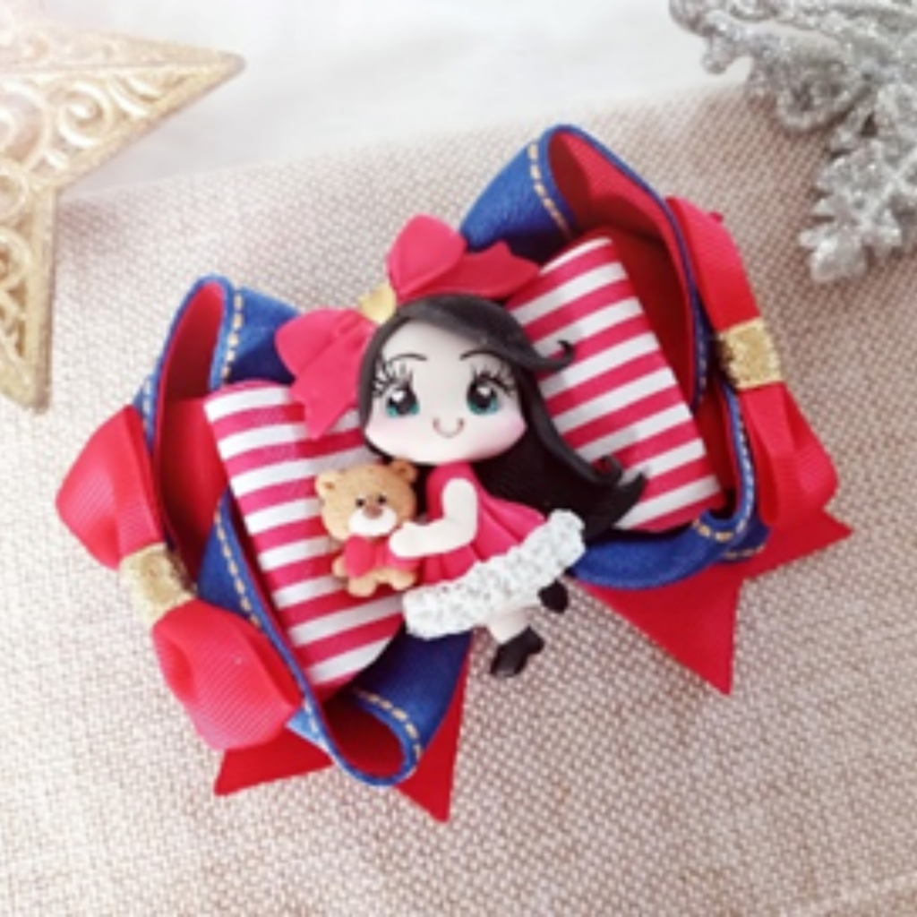 Lazos amora con muñequita navideños